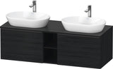 DURAVIT D-Neo Konsolenwaschtischunterbau 1400 mm betongrau matt mit 2 Auszügen und Bronze-Griffen