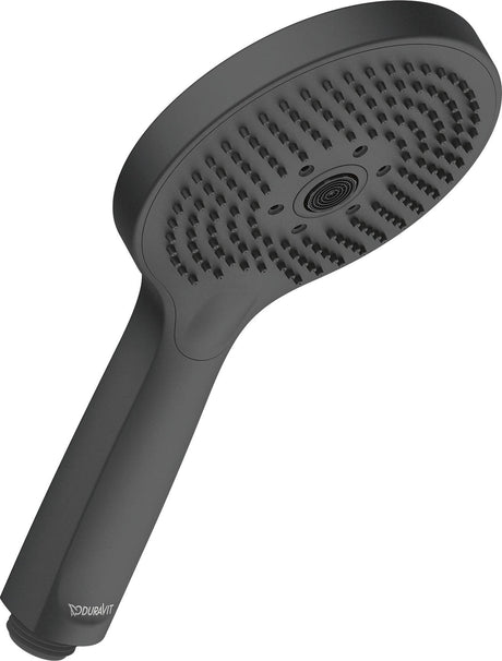 DURAVIT Handbrause MinusFlow 3-Jet D120 Rain/Pulse/Mono, Schwarz Matt – 120 mm Duschkopf mit Antikalk