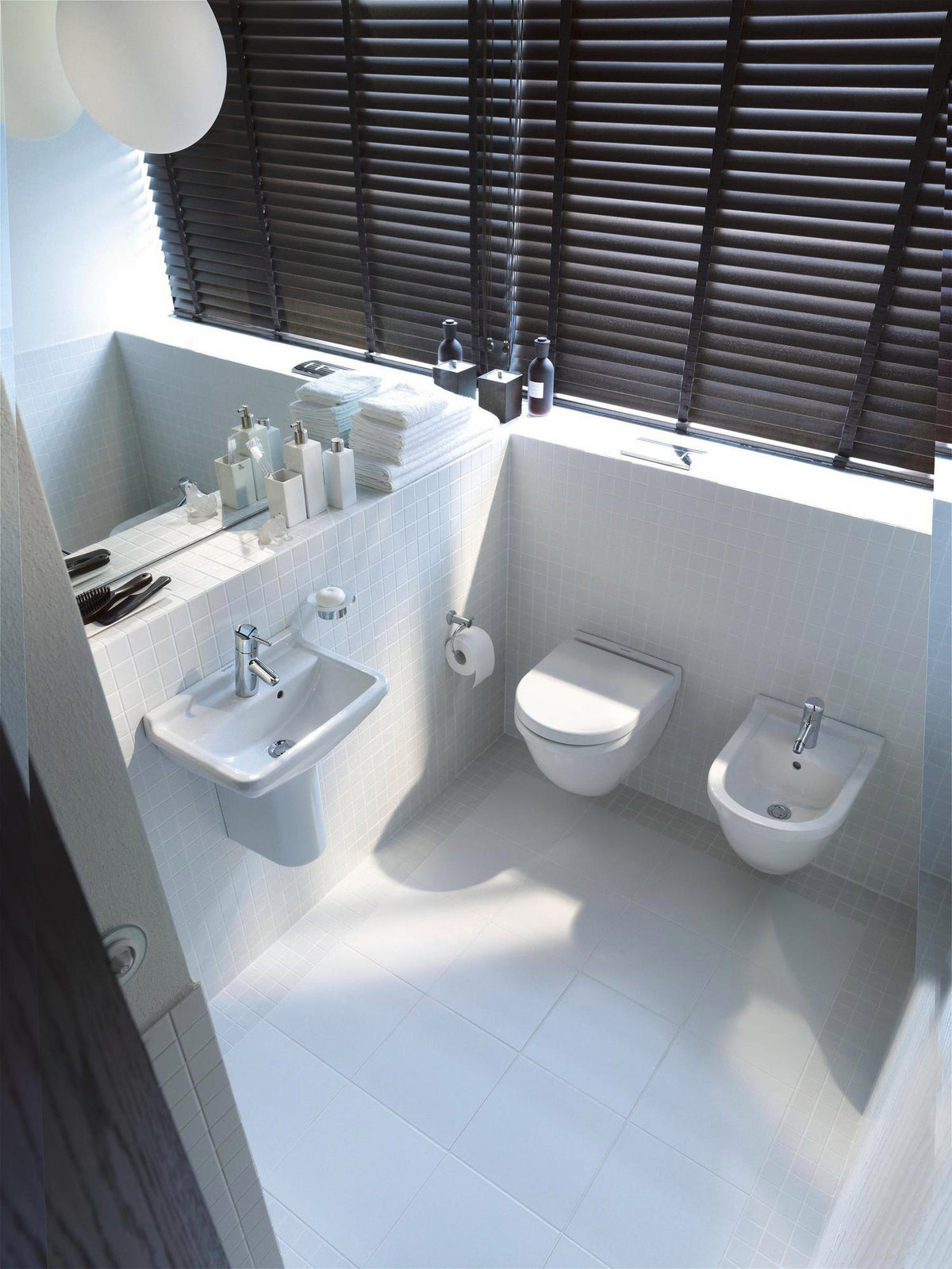 DURAVIT Wand-WC Starck 3 Compact, 485 mm Tiefspüler, Durafix, weiß