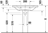 Duravit D-Neo Wandwaschtisch 650 mm weiß mit Überlauf und WonderGliss