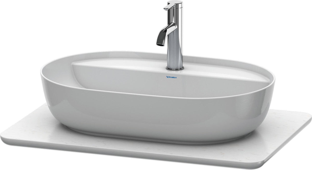 DURAVIT Luv Quarzsteinkonsole 688x475mm mit 1 Ausschnitt, weiß struktur – Designerin Cecilie Manz