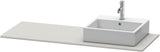 Duravit XSquare Konsole 1400x550mm betongrau matt – 1 Ausschnitt, mit Siphonaussparung