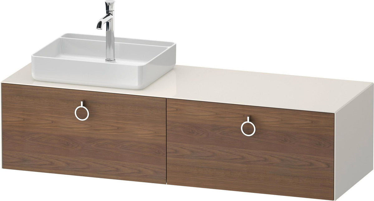 Duravit White Tulip Waschtischunterbau 1600 mm Nussbaum links von Philippe Starck