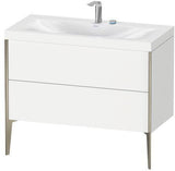 DURAVIT XViu Möbelwaschtischset 1000 mm mit Unterschrank Nussbaum und Keramikwaschtisch