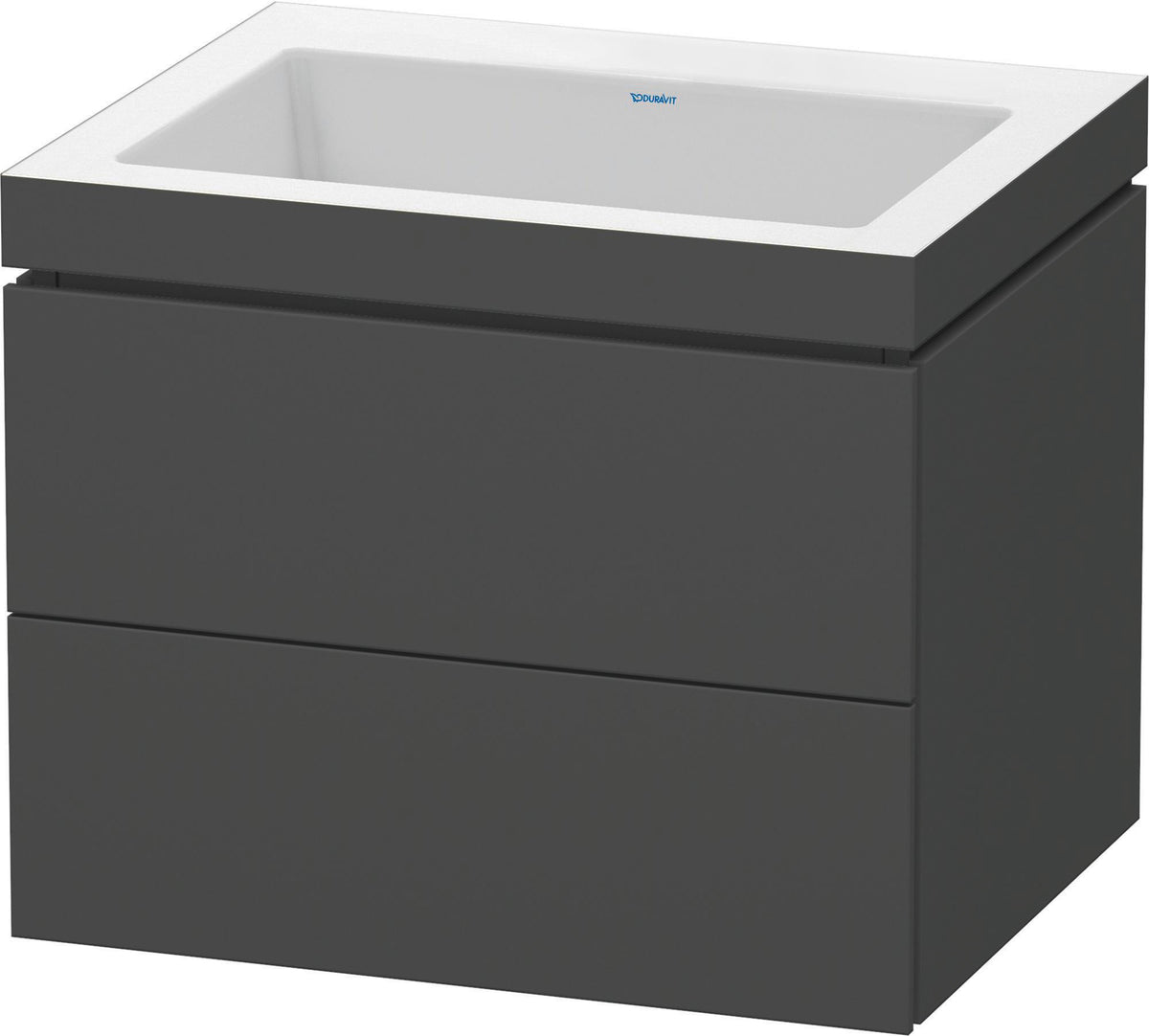 Duravit L-Cube Waschtischset mit Vero Air 500x600x480 mm, 2 Schubkästen, Graphit Matt