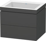 Duravit L-Cube Waschtischset mit Vero Air 500x600x480 mm, 2 Schubkästen, Graphit Matt