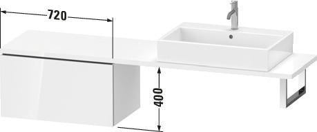 Duravit L-Cube Unterschrank 720 mm taupe supermatt – 1 Auszug, wandmontiert, mit Dämpfung