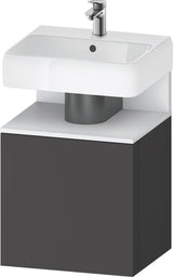 DURAVIT Qatego Waschtischunterbau 490 mm wandhängend, 1 Tür links, Weiß Matt mit Eiche Schwarz Nische