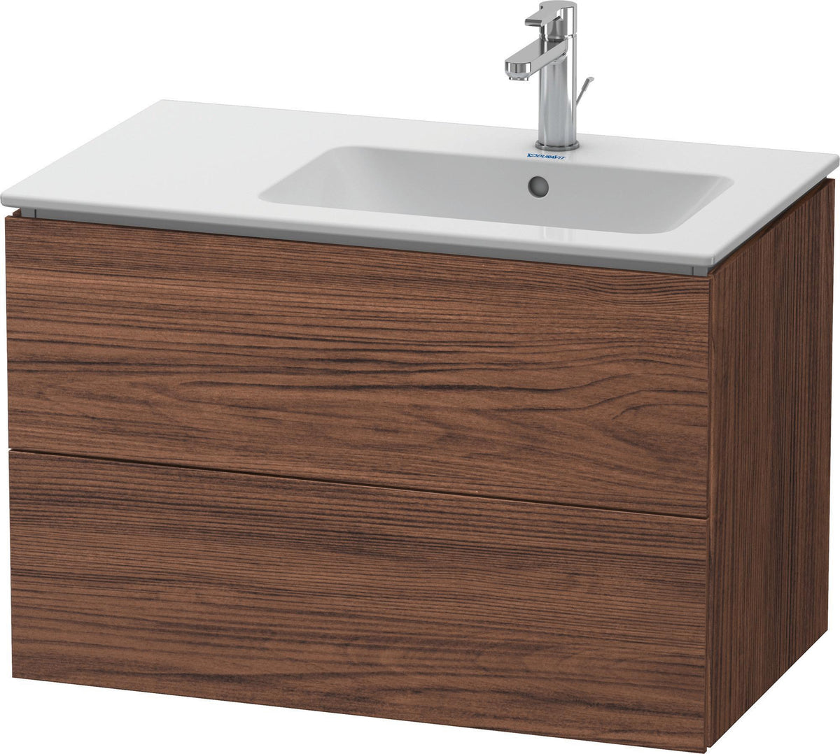 DURAVIT L-Cube Waschtischunterbau 820 mm wandhängend, 2 Schubkästen, Becken rechts, Betongrau Matt