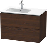 DURAVIT L-Cube Waschtischunterbau 820 mm betongrau matt – 2 Schubkästen, Becken links, wandhängend