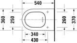 DURAVIT White Tulip Wand-Tiefspül-WC 540 mm weiß rimless HygieneFlush von Philippe Starck