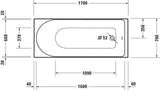 DURAVIT D-Neo Whirlwanne 1500x750 mm Einbau mit Jet-Project, 6 verstellbare Düsen, Weiß