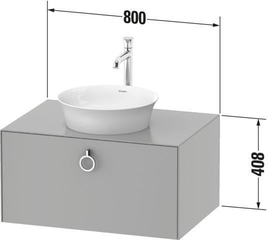 DURAVIT White Tulip Waschtischunterbau 800 mm wandhängend, 1 Auszug, Nussbaum/Taupe Hochglanz