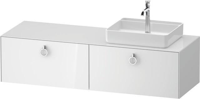 Duravit Waschtischunterbau White Tulip 1600 mm Eiche Nussbaum links – Design von Philippe Starck