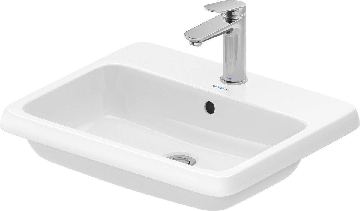 DURAVIT Qatego Einbauwaschtisch 550 mm weiß HygieneGlaze 1 Hahnloch mit Überlauf