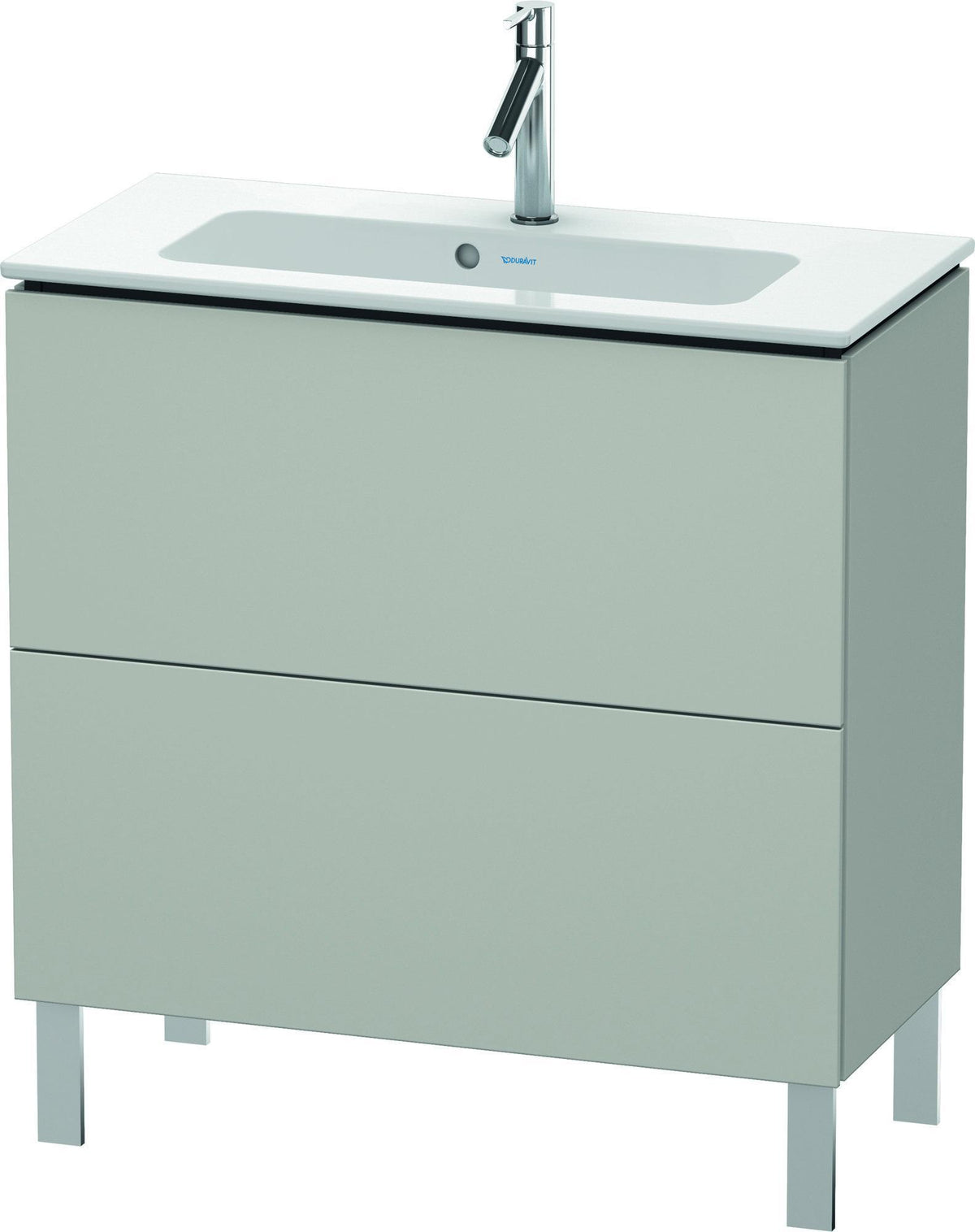 Duravit L-Cube Waschtischunterbau 820 mm, 2 Auszüge, bodenstehend, Weiß Matt