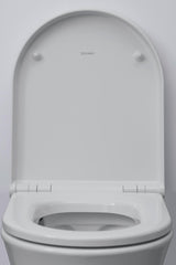 DURAVIT WC-Sitz White Tulip mit Absenkautomatik, Scharniere Edelstahl, weiß, 466x372x65 mm