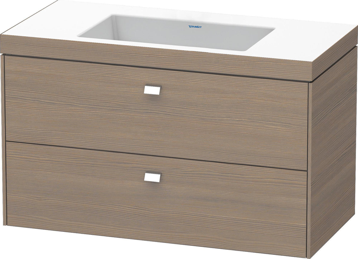 DURAVIT Brioso c-bonded Waschtischset 1000 mm mit Vero Air Waschtisch, 2 Schubkästen, Betongrau Matt