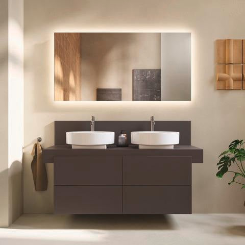 DURAVIT Balcoon Konsole 1400 mm mit Ausschnitt links – Elfenbein Matt