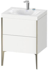 Duravit Möbelwaschtischset XVIU 600x480mm mit Viu Waschtisch und Nussbaum-Einrichtungssystem