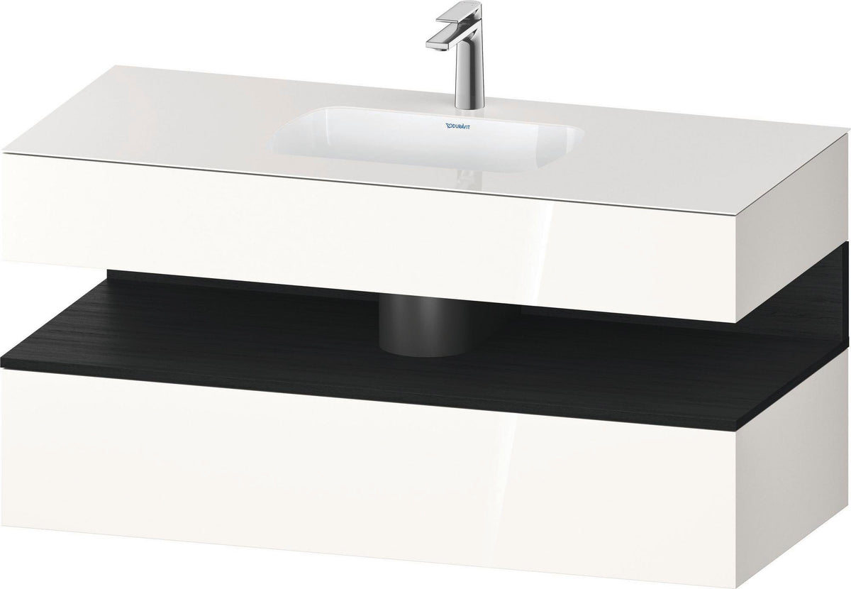 DURAVIT Qatego Studio F. A. Porsche Einbauwaschtisch mit Konsolenwaschtischunterbau 1200 mm Weiß Matt