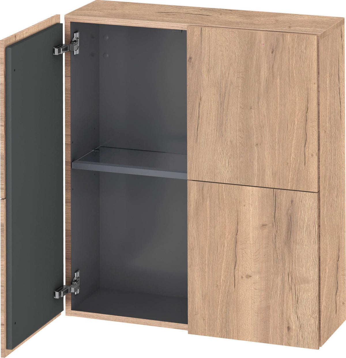 DURAVIT L-Cube Halbhochschrank Eiche 700 mm – 2 Türen mit Soft-Close & Glasböden