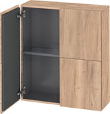 DURAVIT L-Cube Halbhochschrank Eiche 700 mm – 2 Türen mit Soft-Close & Glasböden