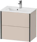 taupe matt / Spanplatte / 2Schubk.,schwarz matt/taupe