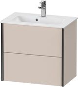 DURAVIT XViu Waschtischunterbau wandhängend 610 mm, 2 Schubladen, champagner matt/weiß matt