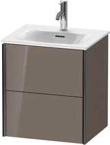 DURAVIT XViu Waschtischunterbau wandhängend 557 mm, 2 Schubkästen, flannel grey hochglanz