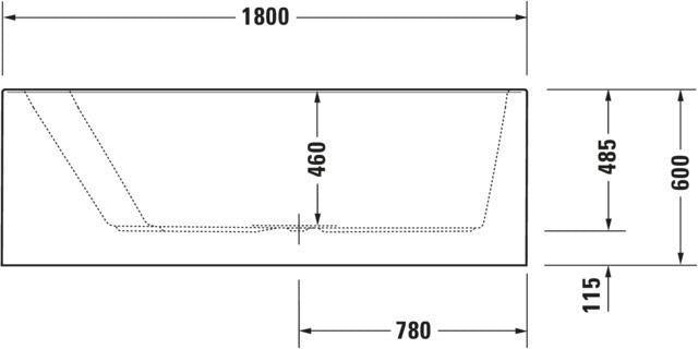 DURAVIT Paiova Badewanne 1800x1400 mm Einbau mit Acrylverkleidung, Rückenschräge links, Weiß