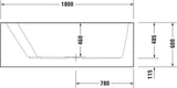DURAVIT Paiova Badewanne 1800x1400 mm Einbau mit Acrylverkleidung, Rückenschräge links, Weiß