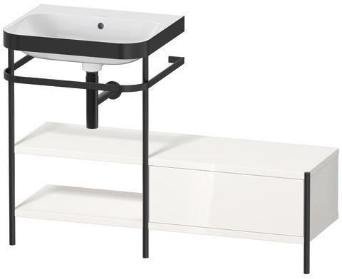 Duravit Waschtischset Happy D.2 Plus 1200x490mm Taupe Supermatt – Einrichtungssystem Nussbaum Mitte