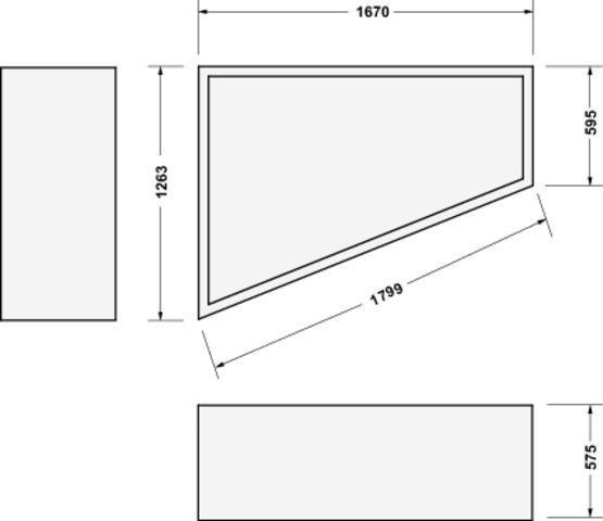 DURAVIT Wannenträger Paiova 1270x1670x570 mm aus Polystyrol