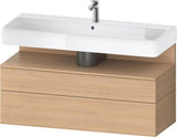 Duravit Qatego Waschtischunterbau 1190 mm – Weiß Matt mit Eiche Schwarz Nische, 1 Auszug, LED