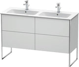Duravit XSquare Waschtischunterbau 1280 mm mit 4 Auszügen, s-matt, Eiche, links – wandhängend