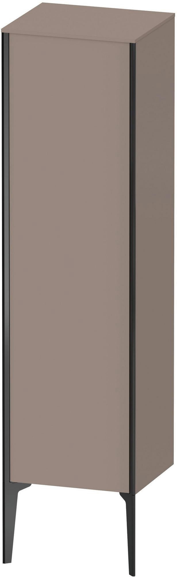 Duravit XViu Halbhochschrank 1330 mm, 1 Tür, links, Basalt Matt – Push-Open & Soft-Close