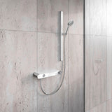 Duravit Brausestange 810 mm Chrom Weiß Hochglanz – Höhenverstellbar mit verdeckter Befestigung