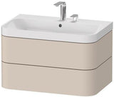 Duravit Waschtischset HAPPY D.2 PLUS 775x490mm ein Hahnloch taupe supermatt