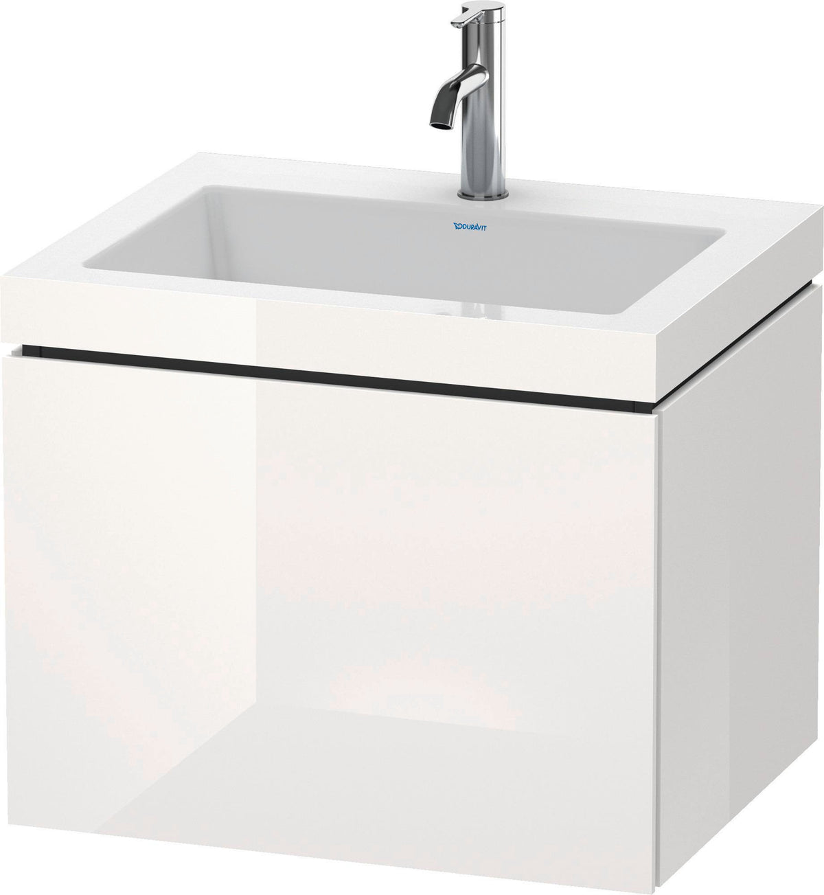 DURAVIT L-Cube c-bonded Waschtischset 600 mm mit Vero Air Waschtisch, 1 Auszug, Weiß Hochglanz