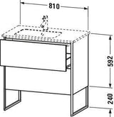 Duravit XSquare Waschtischunterbau 810x832x478mm mit 2 Auszügen, s-matt Eiche, integriertes Fußgestell