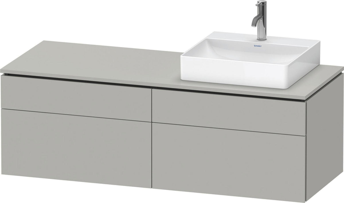 DURAVIT L-Cube Waschtischunterbau 1420 mm Taupe supermatt mit Tip-on und Soft-Close