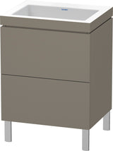 DURAVIT L-Cube Waschtischset mit Vero Air Waschtisch, 2 Auszüge, Flannel Grey Hochglanz, 698x600x480 mm