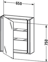 Duravit Ketho Spiegelschrank 650 mm, Türanschlag rechts, weiß matt, LED-Beleuchtung, Sensorschalter
