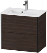 DURAVIT XViu Waschtischunterbau wandhängend 610 mm, 2 Schubladen, champagner matt/weiß matt