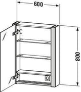 DURAVIT Spiegelschrank XSquare XS7111 Graphit 155x600x800mm mit LED-Beleuchtung und Soft-Close