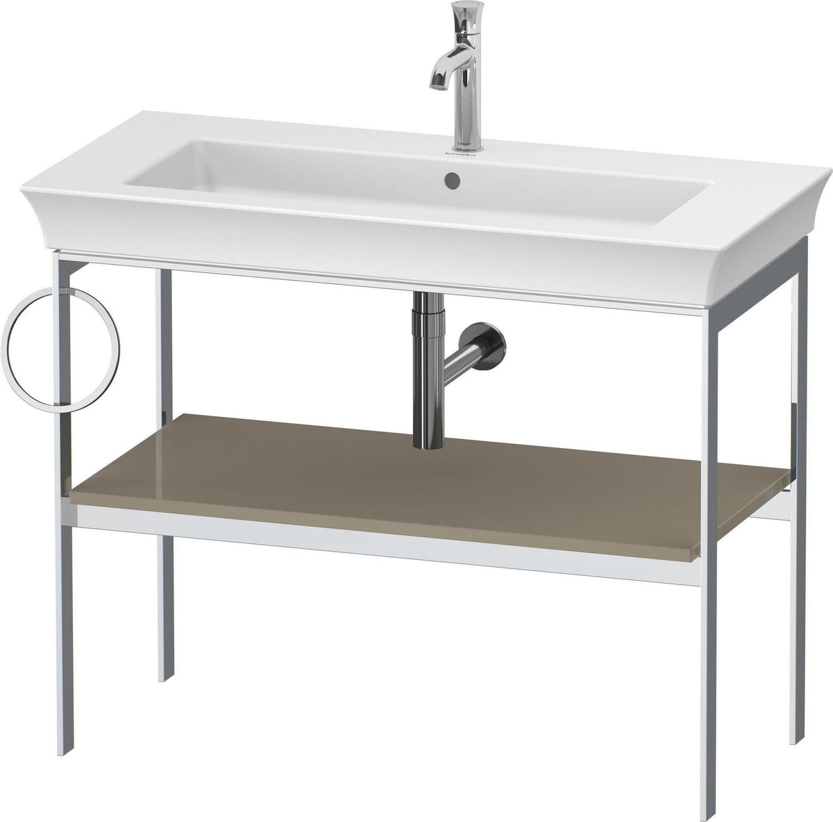 DURAVIT White Tulip Metallkonsole 984 mm von Philippe Starck – Höhenverstellbar, Weiß Seidenmatt