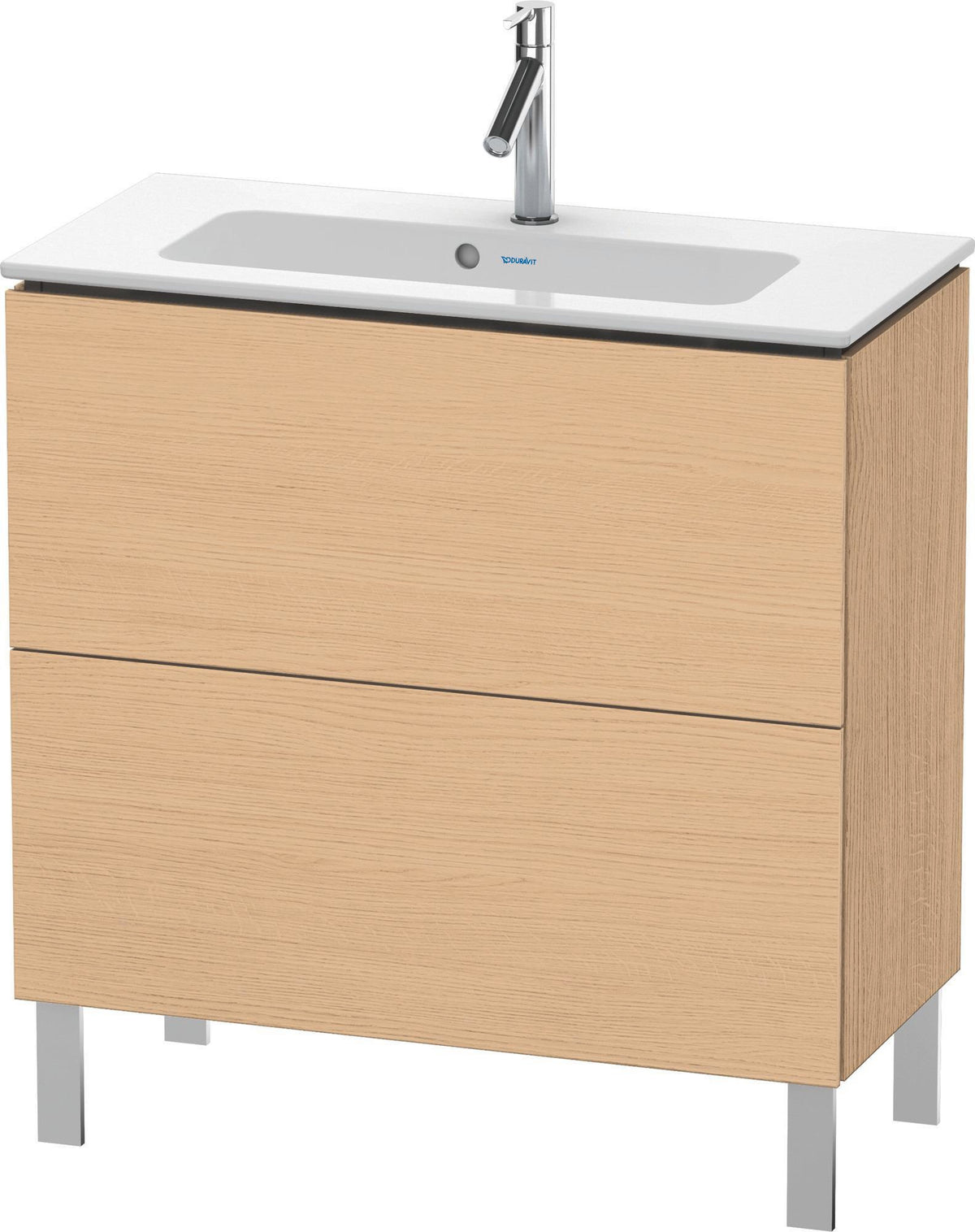 Duravit L-Cube Waschtischunterbau 820 mm, 2 Auszüge, bodenstehend, Weiß Matt