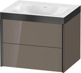 Duravit XViu c-bonded Waschtischunterbauset 600 mm, 2 Schubkästen, schwarz matt / dolomiti grey