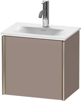 DURAVIT XViu Waschtischunterbau wandhängend 1 Tür rechts champagner matt/basalt matt 397x430x310 mm